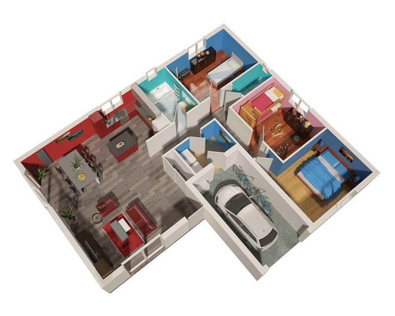 plan 3D maison Dance